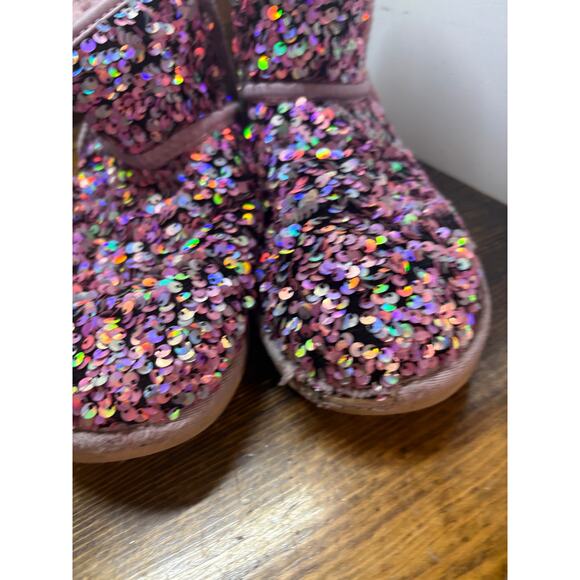 UGG Purple Classic Mini Stellar Sequin Boots Size 8 - Picture 4 of 13